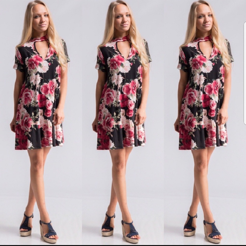 Floral Choker Swing Dress - Picture 3 of 3